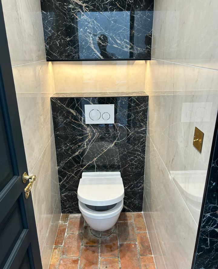 Pose marbre toilette
