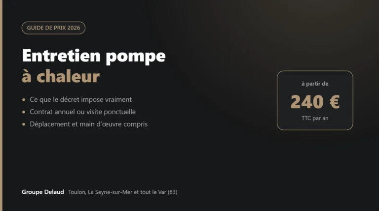 Prix de l’entretien d’une pompe à chaleur en 2026 à Toulon et dans le Var